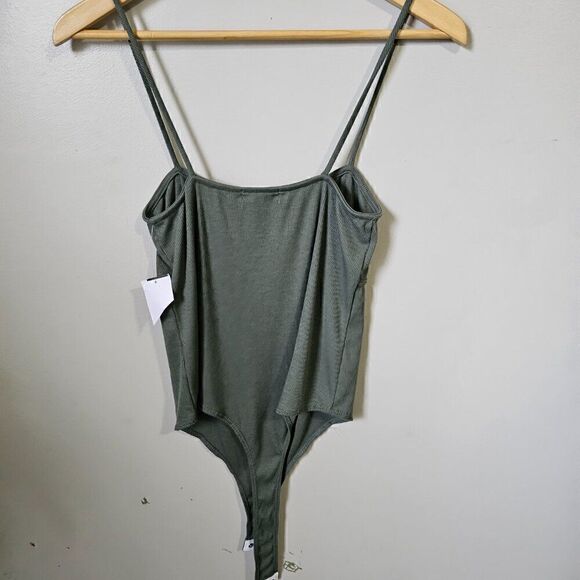 NWT MOA MOA SAGE GREEN BODYSUIT TANK TOP SIZE L - Picture 3 of 9